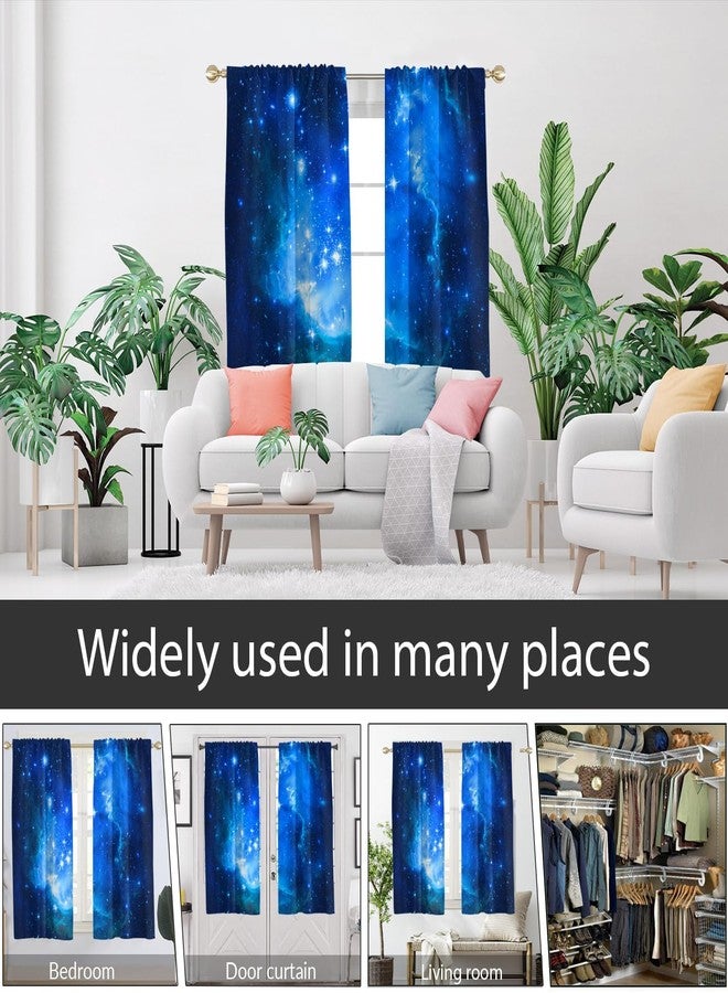 AAtter Galaxy Window Curtain Blue Outer Space Star Kids Boys Men Celestial Cloud Universe Trippy Cool Anime Living Room Bedroom Rod Pocket Drapes Treatment Fabric 1 Pair Home Decor, 42" W x 63" L, Fun - Image 5
